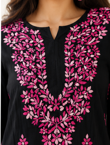 Rayon Chikankari Embroidered Kurta for Women