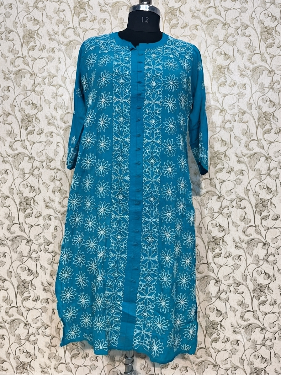 Modal Chikankari Long Kurti