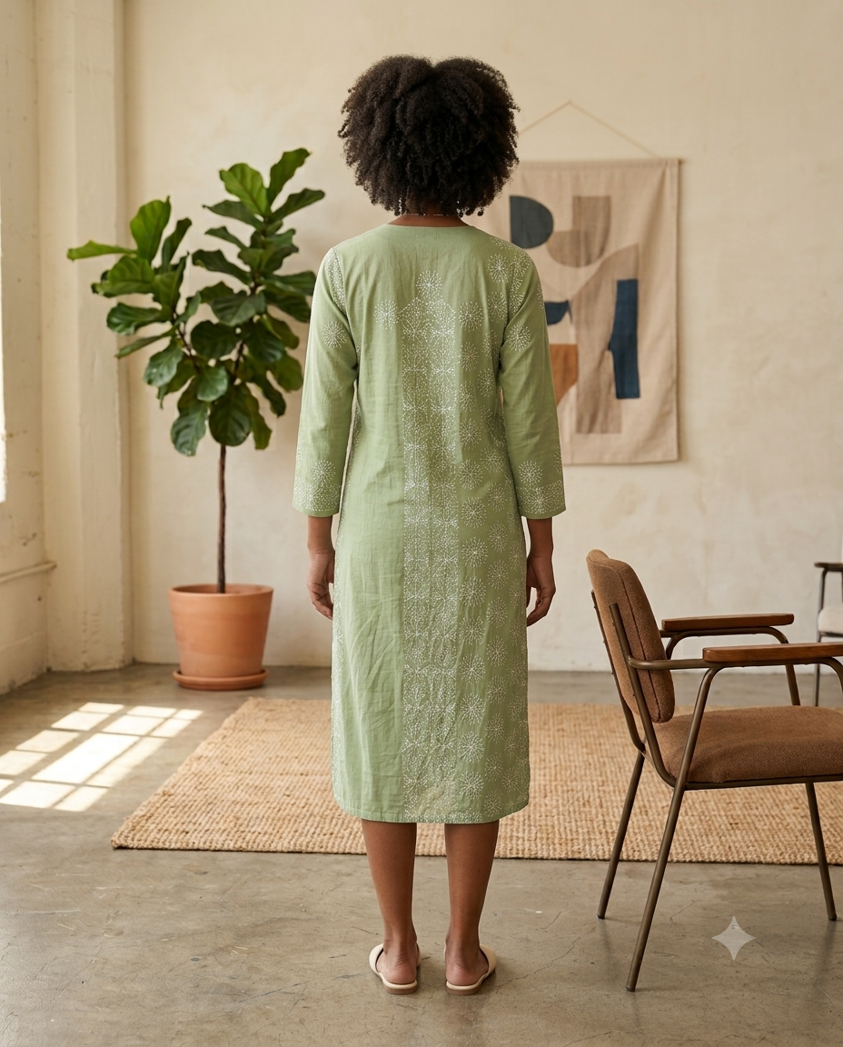 Modal Chikankari Long Kurti